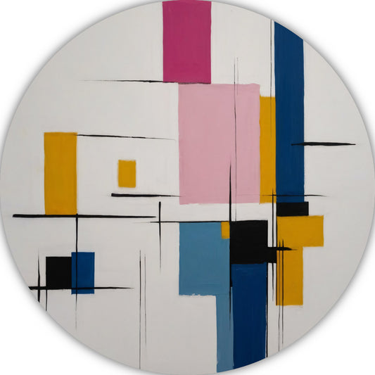 Balans van Vorm en Kleur in Moderne Kunst aluminium muurcirkel