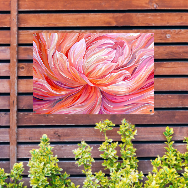 Surrealistische abstracte tulip in levendige kleuren tuinposter