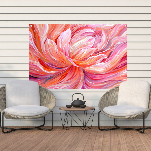 Surrealistische abstracte tulip in levendige kleuren tuinposter