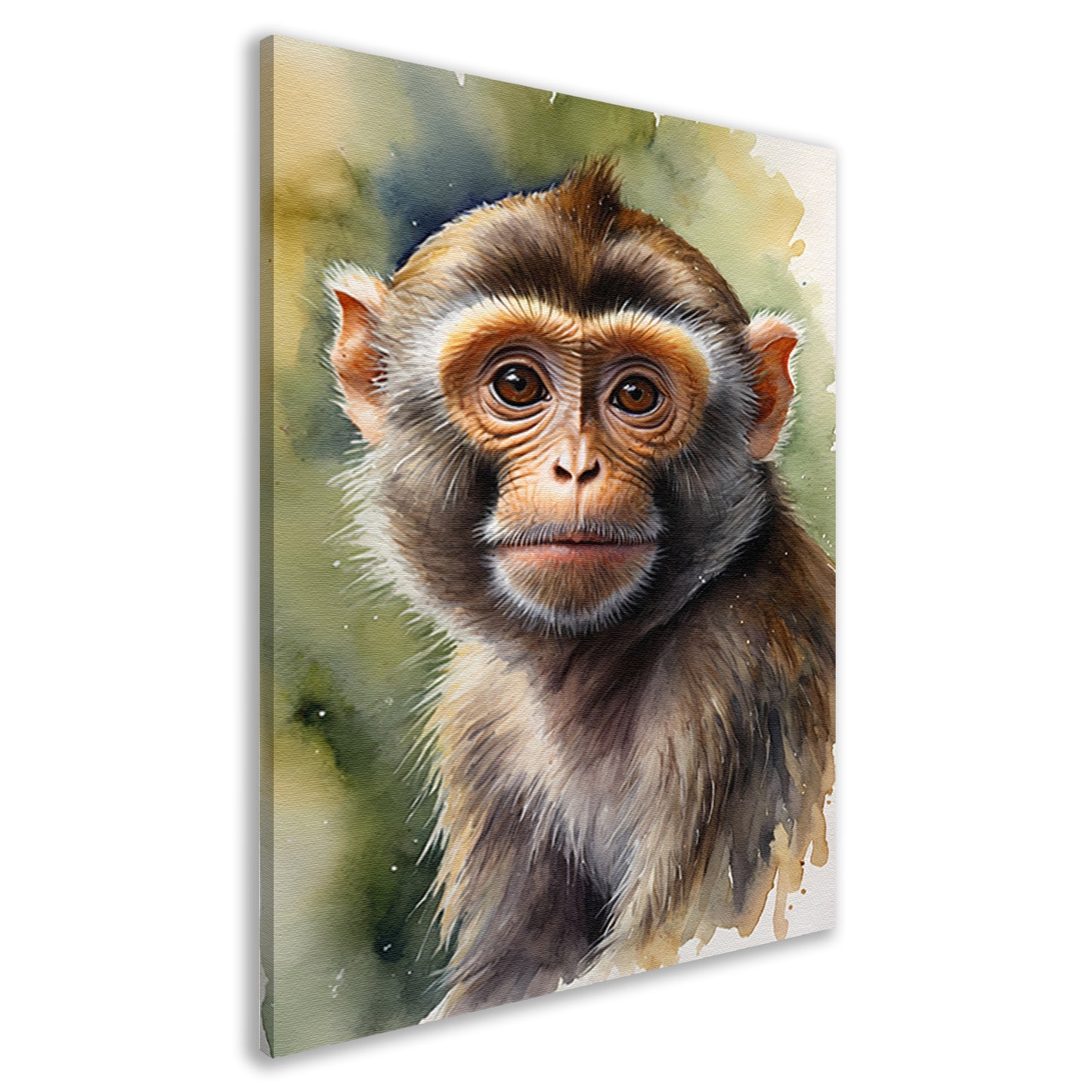 Jonge Aap in Aquarel Waterverf Stijl canvas