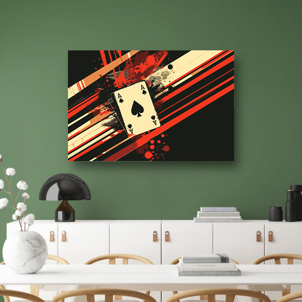 Abstracte speelkaart in kleurvolle omgeving acrylglas