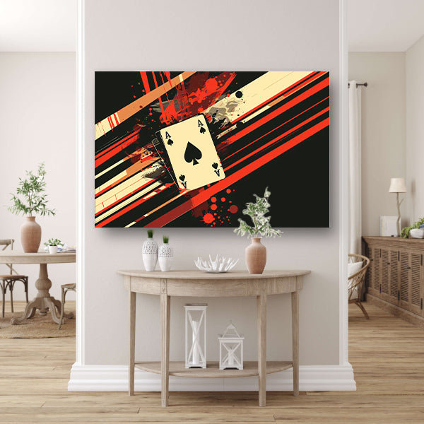 Abstracte speelkaart in kleurvolle omgeving poster