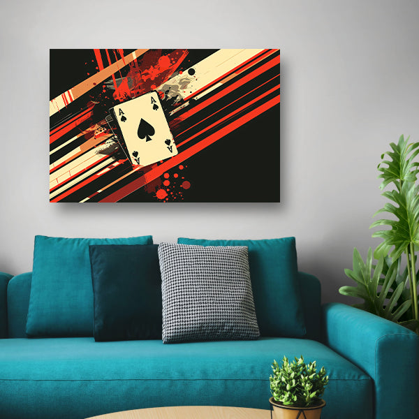 Abstracte speelkaart in kleurvolle omgeving acrylglas