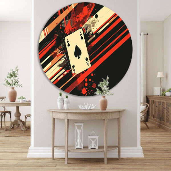 Abstracte speelkaart in kleurvolle omgeving forex muurcirkel