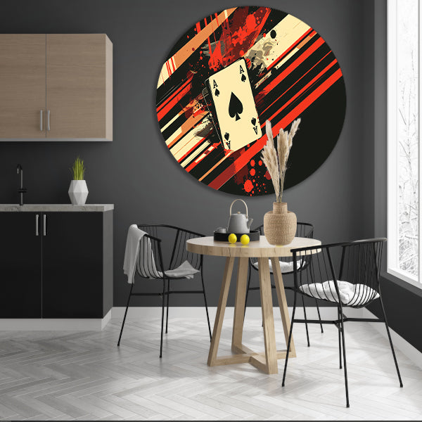 Abstracte speelkaart in kleurvolle omgeving forex muurcirkel