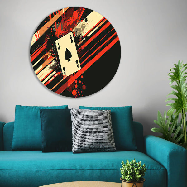Abstracte speelkaart in kleurvolle omgeving forex muurcirkel