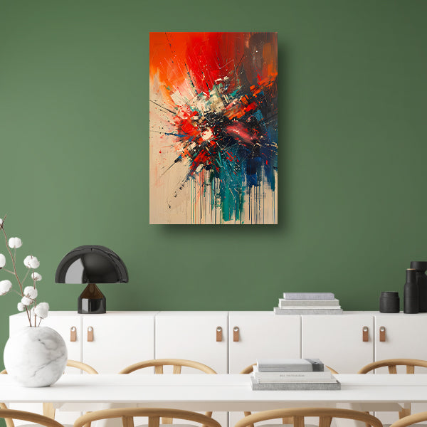 Abstract met Krachtige Kleuren en Energieke Lijnen canvas