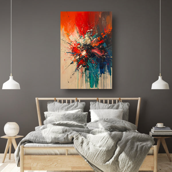Abstract met Krachtige Kleuren en Energieke Lijnen poster