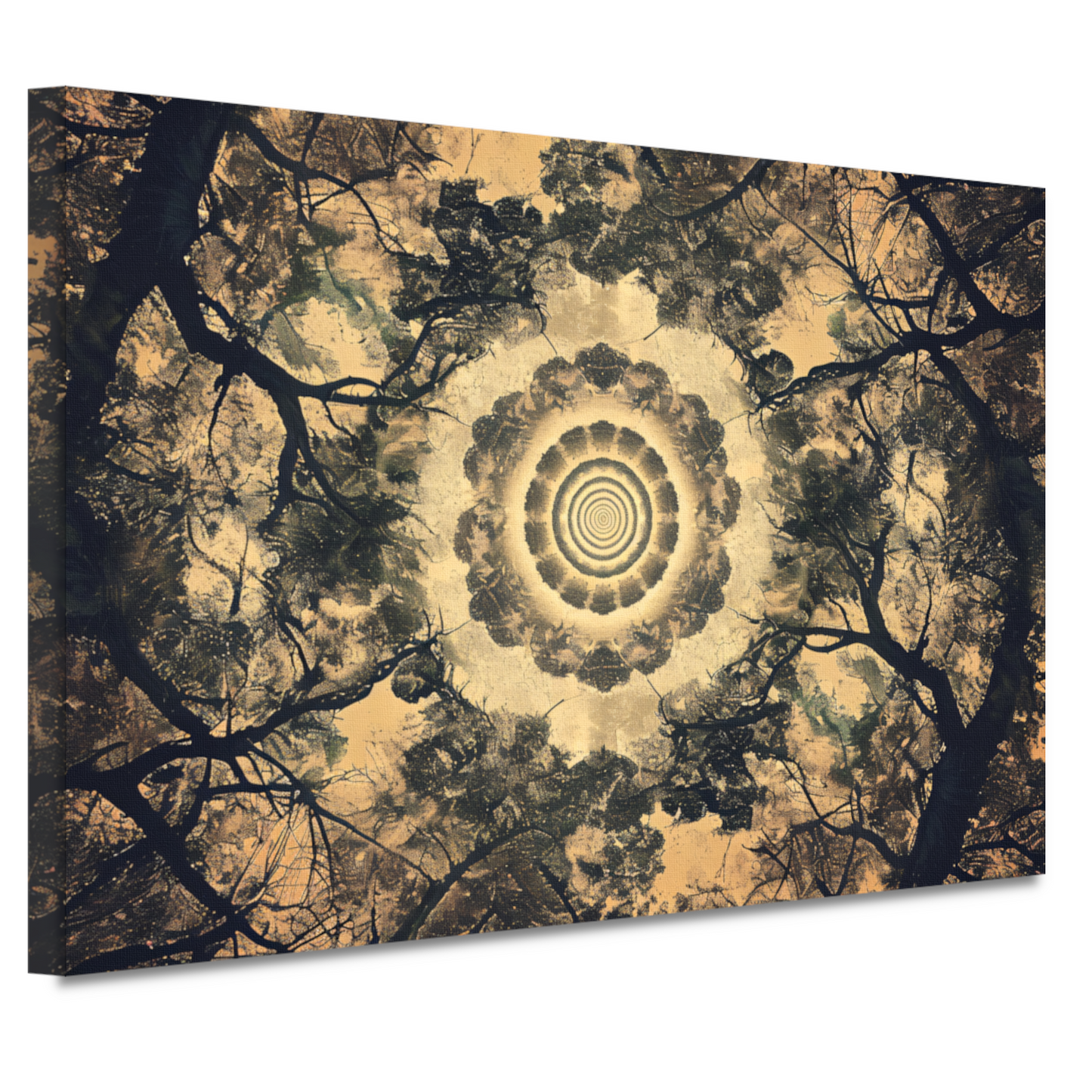Bomenspiraal in caleidoscoop canvas