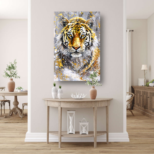 Surrealistische tijger met dynamische kleuren poster