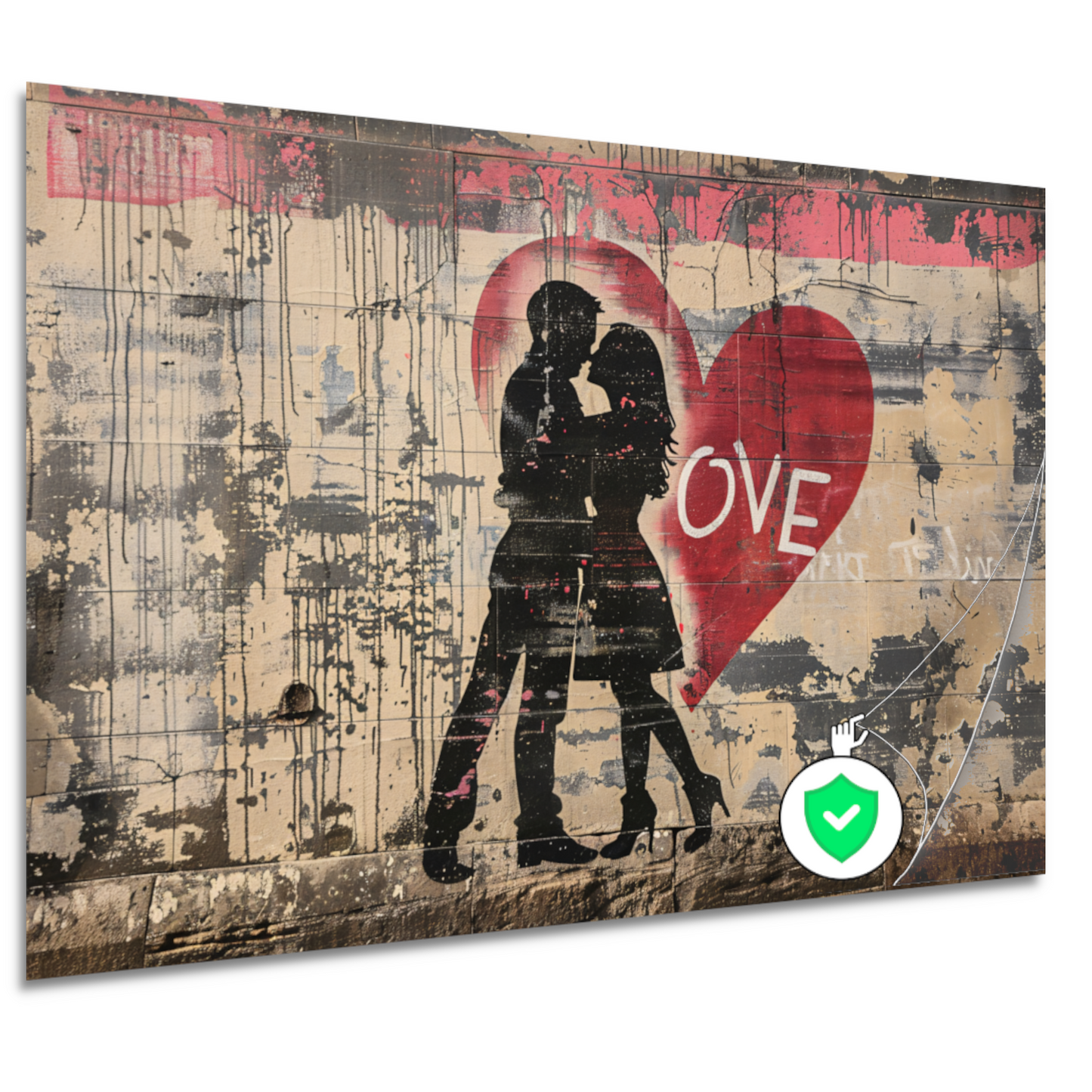 Romantische Straatkunst met Hart en Liefde poster