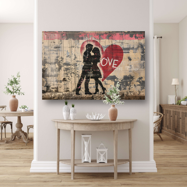 Romantische Straatkunst met Hart en Liefde acrylglas