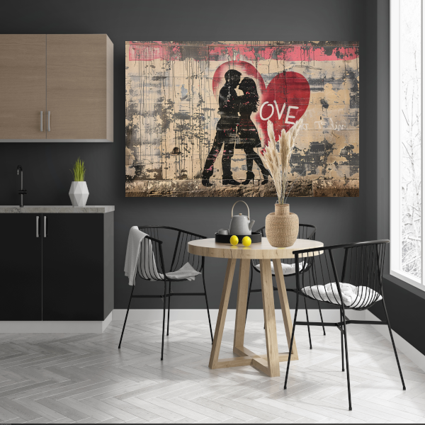 Romantische Straatkunst met Hart en Liefde acrylglas