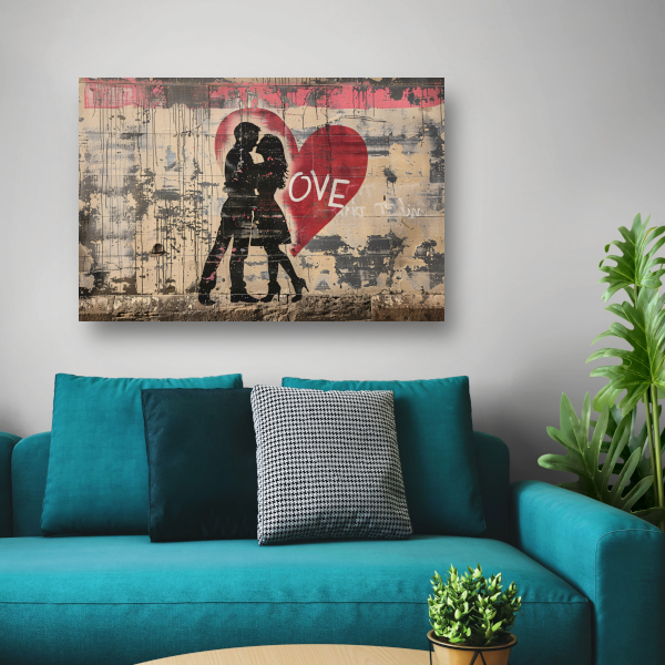 Romantische Straatkunst met Hart en Liefde acrylglas