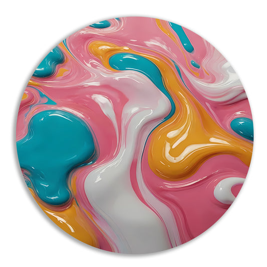 Abstracte Dans van Kleuren en Vormen aluminium muurcirkel