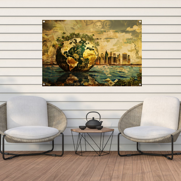 Surrealistische Aarde tuinposter