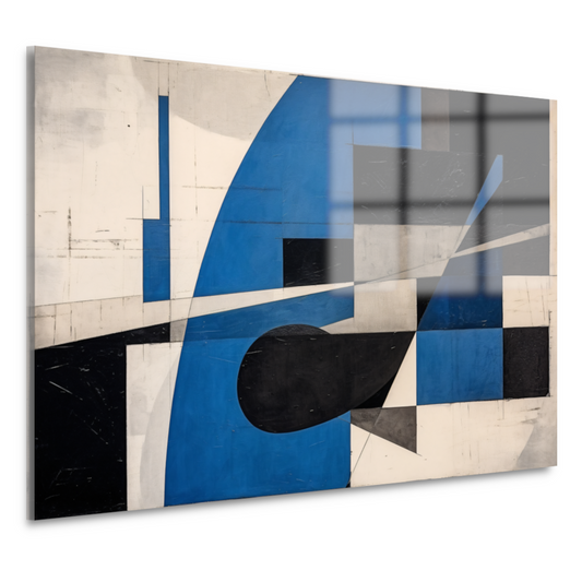 Minimalistisch schilderij met vierkanten acrylglas
