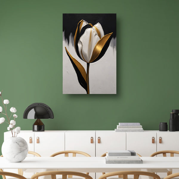 Gouden Accenten op Monochrome Tulp poster
