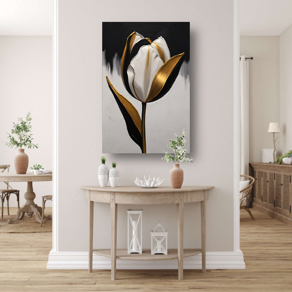 Gouden Accenten op Monochrome Tulp poster