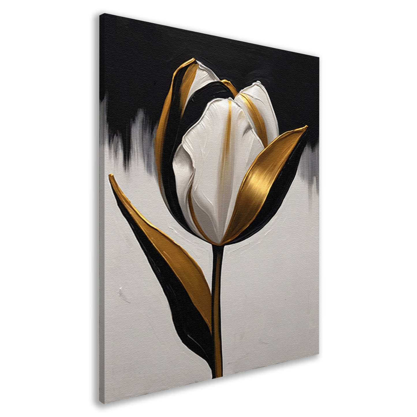 Gouden Accenten op Monochrome Tulp canvas