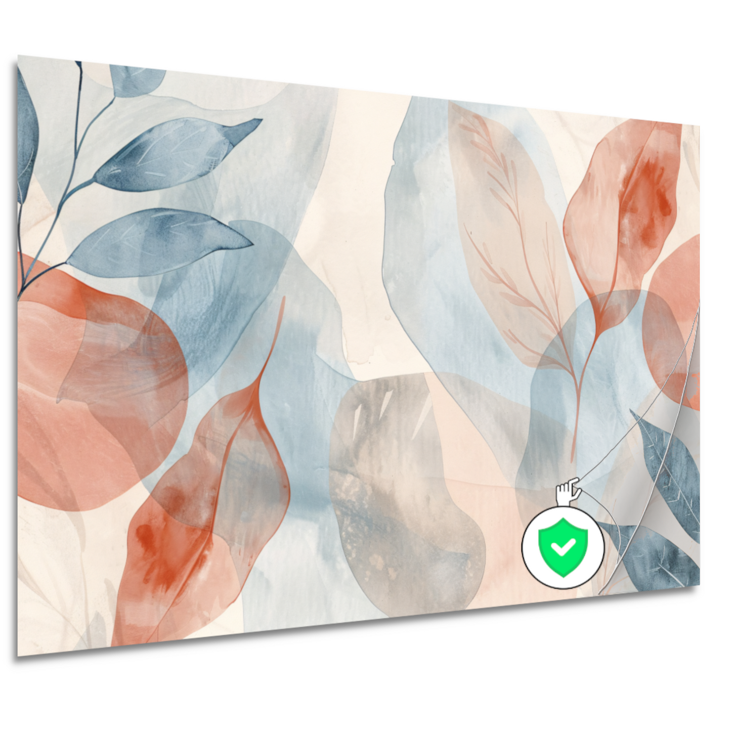 Zachte Abstracte Waterverf met Bladeren poster