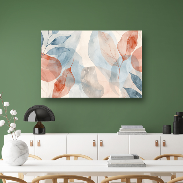 Zachte Abstracte Waterverf met Bladeren acrylglas