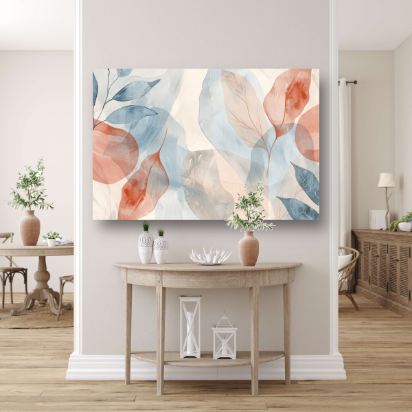 Zachte Abstracte Waterverf met Bladeren acrylglas