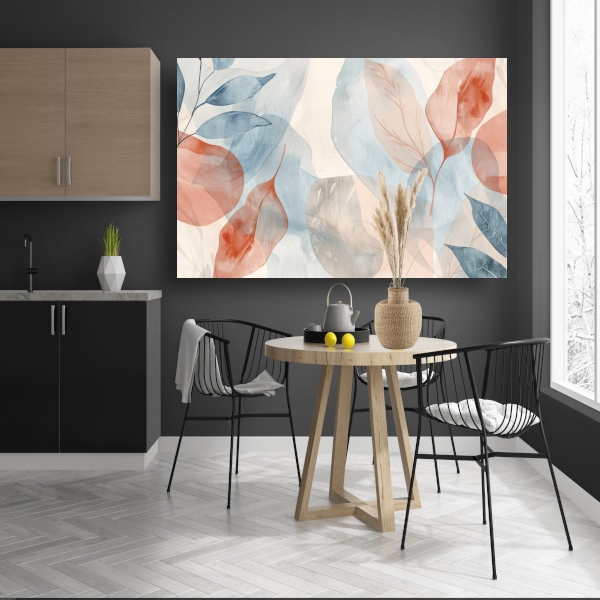 Zachte Abstracte Waterverf met Bladeren acrylglas