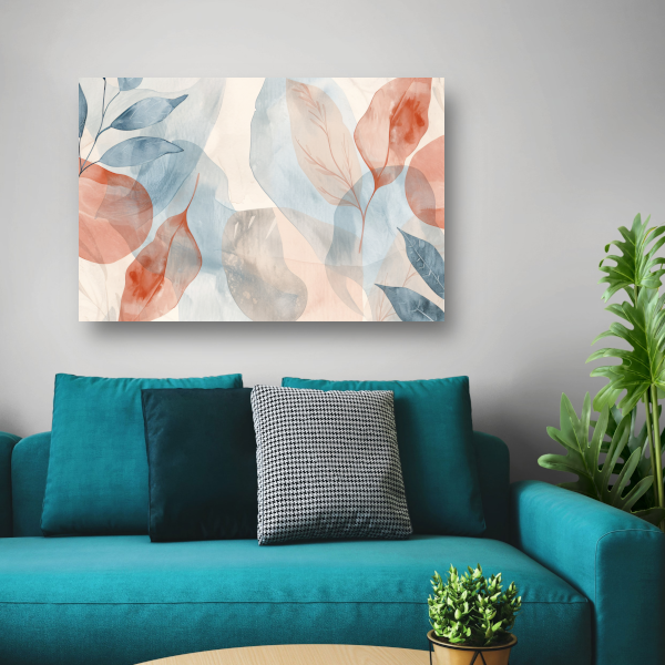Zachte Abstracte Waterverf met Bladeren acrylglas