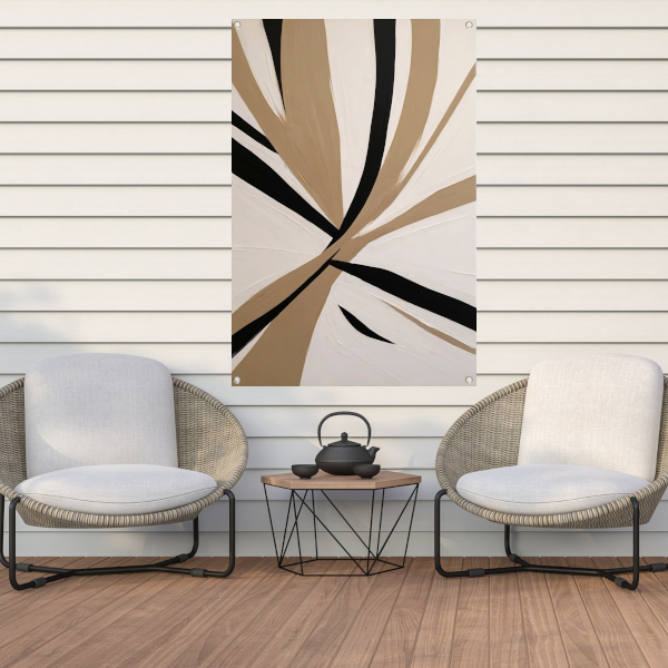 Monochrome Abstractie van Dynamiek en Contrast tuinposter