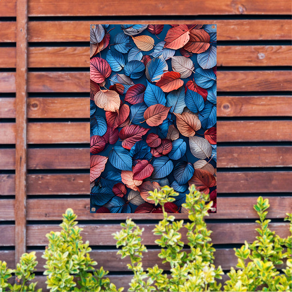 Kleurrijk bladerenregen op Abstract achtergrond tuinposter