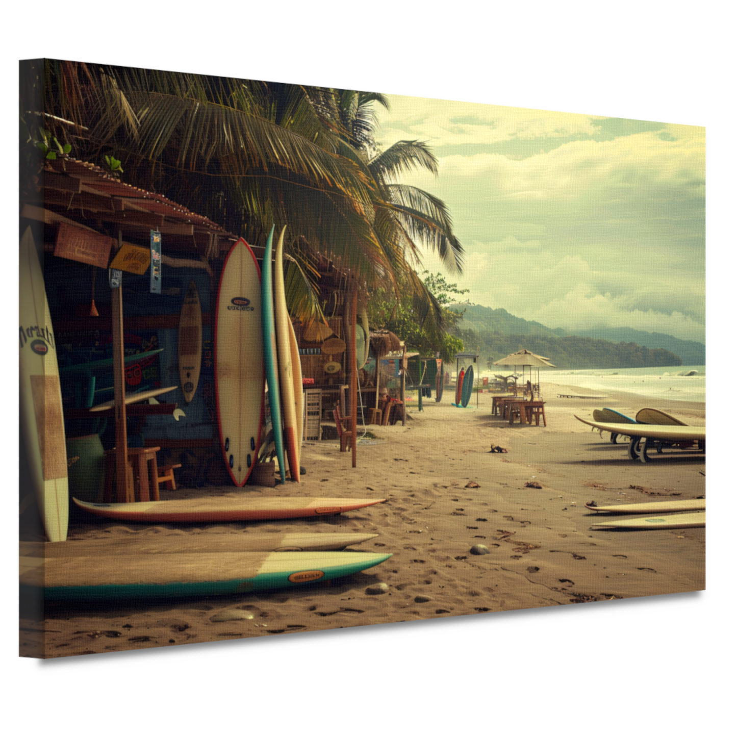 Surfshop rust aan het strand canvas