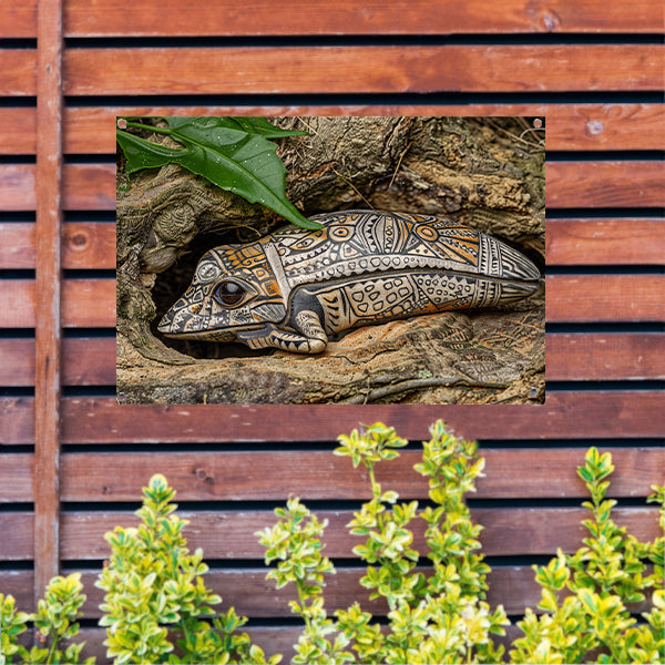 Kameleon op boomtak tuinposter