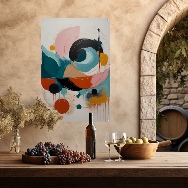 Abstracte Dans van Kleur en Vorm tuinposter