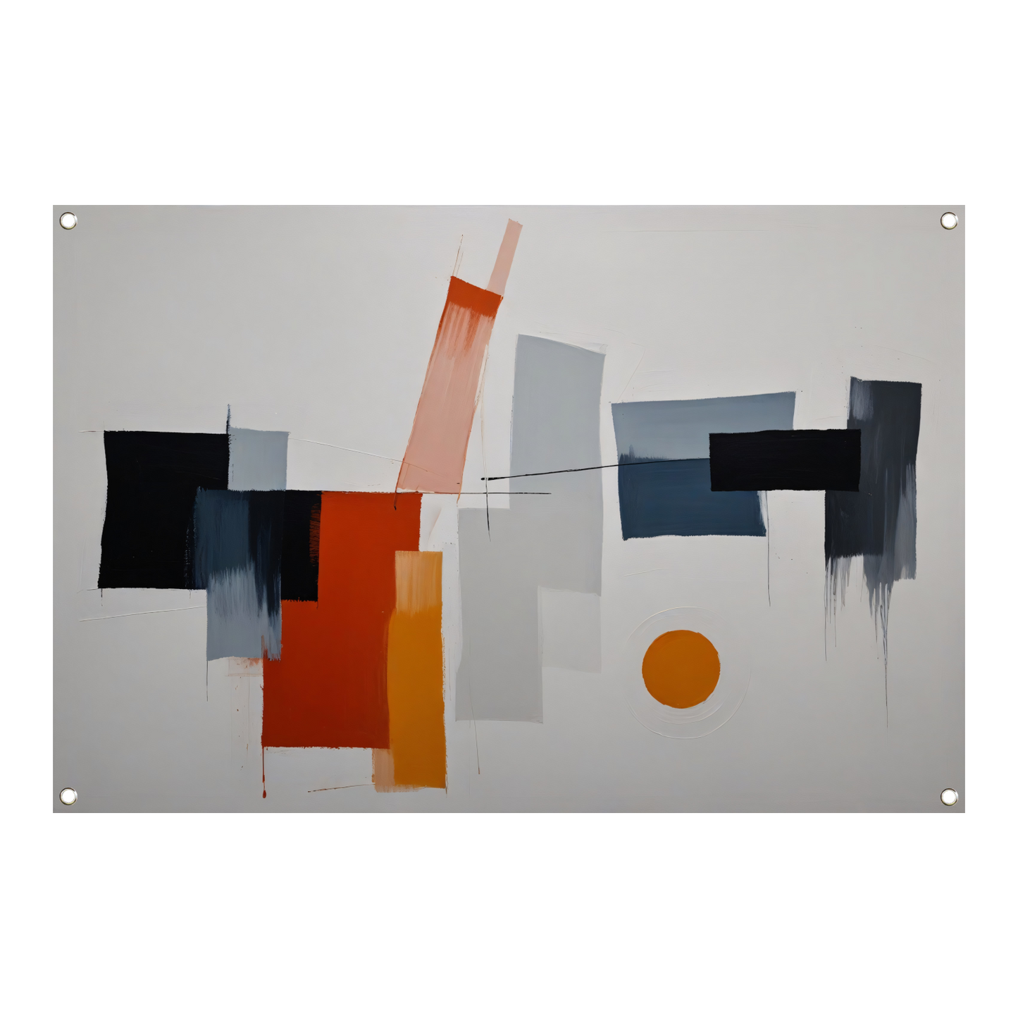 Abstracte vormen en kleuren in balans tuinposter
