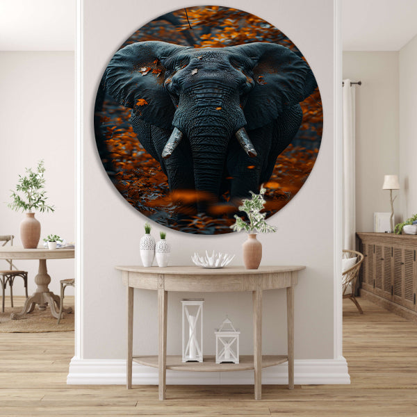 Olifant in Herfstlandschap forex muurcirkel