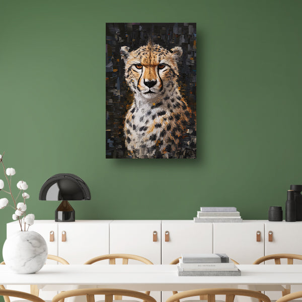 Abstracte Weergave van een Cheetah in Beweging canvas
