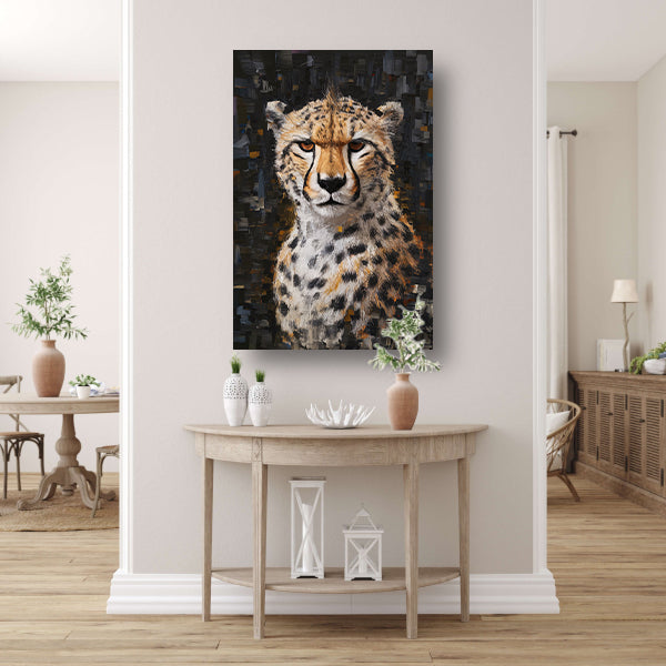 Abstracte Weergave van een Cheetah in Beweging canvas
