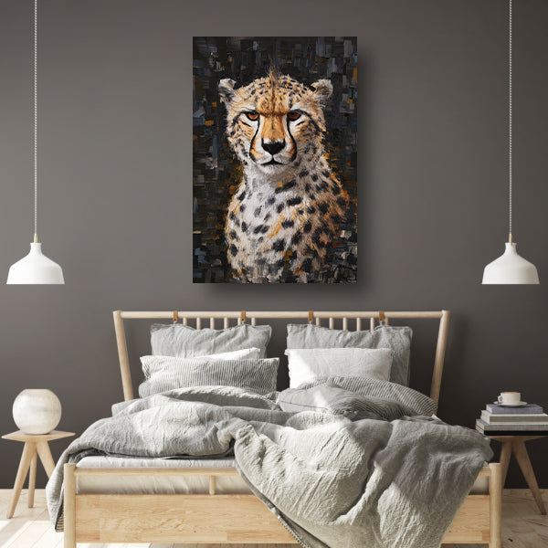 Abstracte Weergave van een Cheetah in Beweging canvas