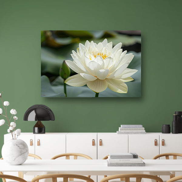 Close-up van een serene witte lotus acrylglas