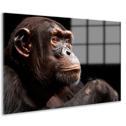 Gedetailleerd portret van een chimpansee acrylglas
