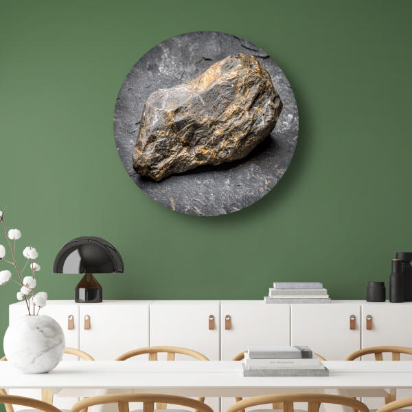 Textuur en Kleur van Natuurlijke Steen aluminium muurcirkel