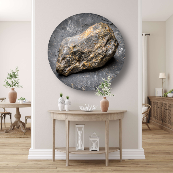 Textuur en Kleur van Natuurlijke Steen aluminium muurcirkel