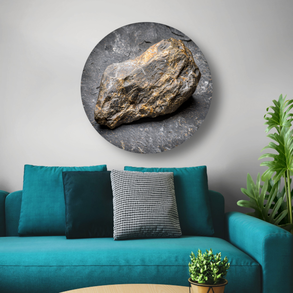 Textuur en Kleur van Natuurlijke Steen aluminium muurcirkel