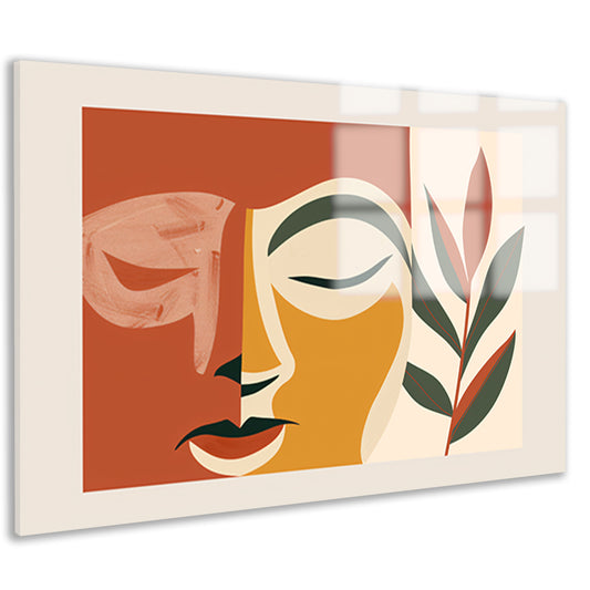 Abstract gezicht met natuurlijke elementen   acrylglas