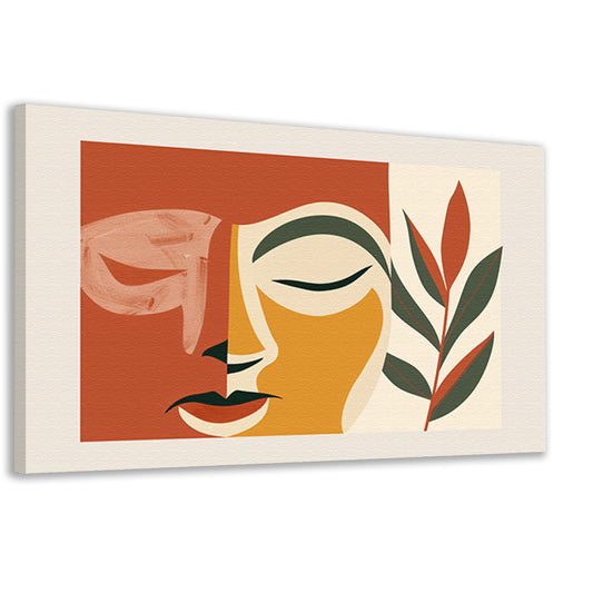 Abstract gezicht met natuurlijke elementen  canvas