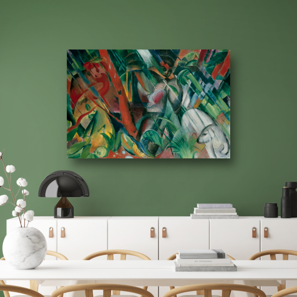 In de regen - Franz Marc poster
