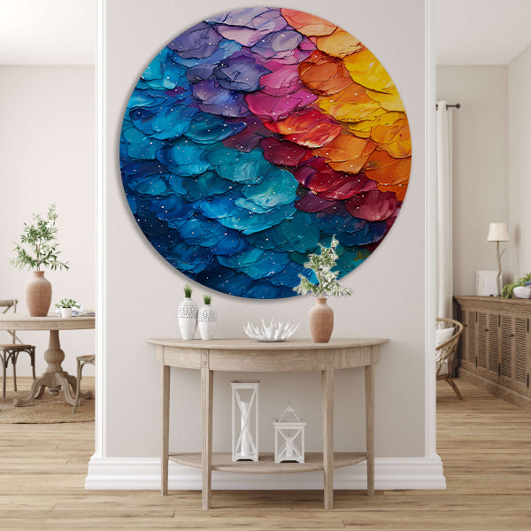 Abstract met levendige kleuren forex muurcirkel