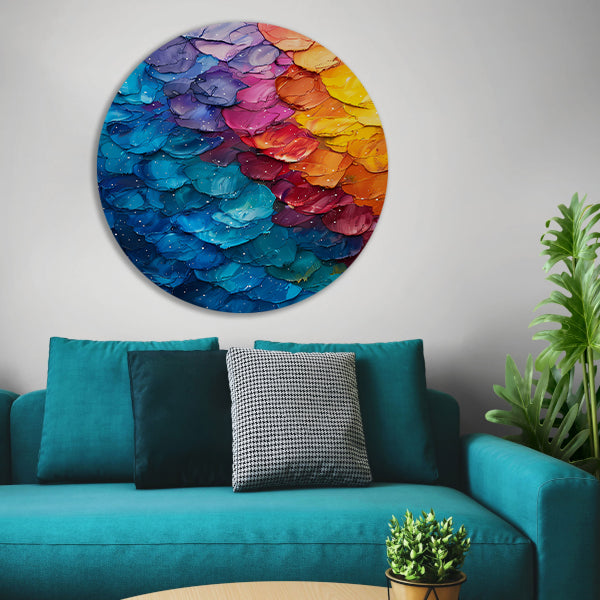 Abstract met levendige kleuren forex muurcirkel