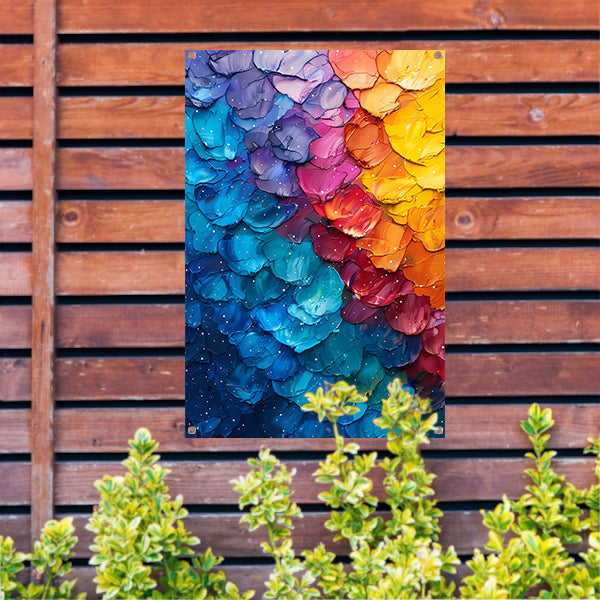Abstract met levendige kleuren tuinposter